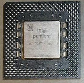 [picture of normal Pentium� chip]